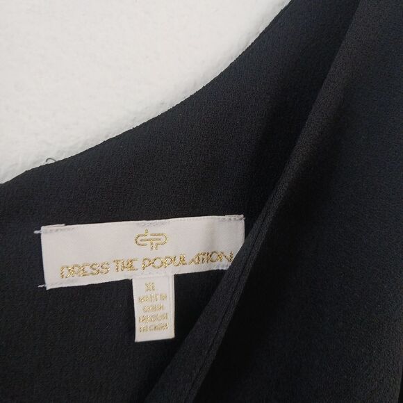 Dress the population Women's Black Iris High-Slit Evening Gown size XL - Picture 5 of 7